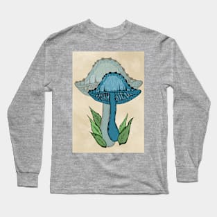 Blue Magic Mushroom, Classic Family Portrait Style Long Sleeve T-Shirt